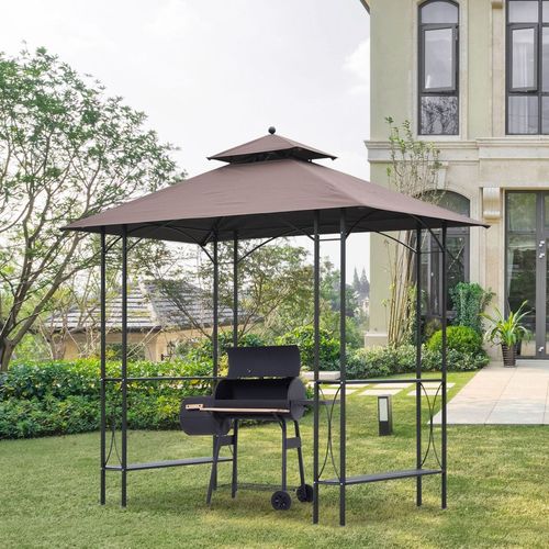 2.5x1.5m BBQ Tent Canopy Patio Outdoor Awning Gazebo Party Sun Shelter - Gazebos from Outsunny