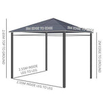 3 x 3(m) Hardtop Gazebo for Garden Party with Polycarbonate and Roof Curtains by Outsunny
