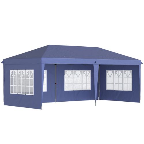 3 x 6m Heavy Duty Gazebo Marquee Party Tent with Storage Bag Blue - Gazebos from Outsunny