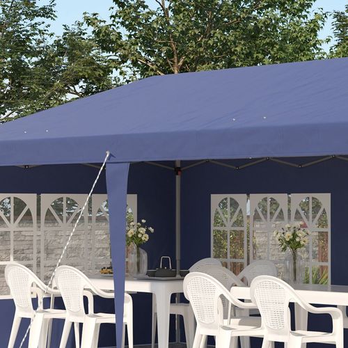 3 x 6m Heavy Duty Gazebo Marquee Party Tent with Storage Bag Blue - Gazebos from Outsunny