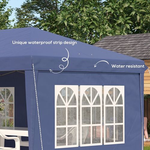 3 x 6m Heavy Duty Gazebo Marquee Party Tent with Storage Bag Blue - Gazebos from Outsunny