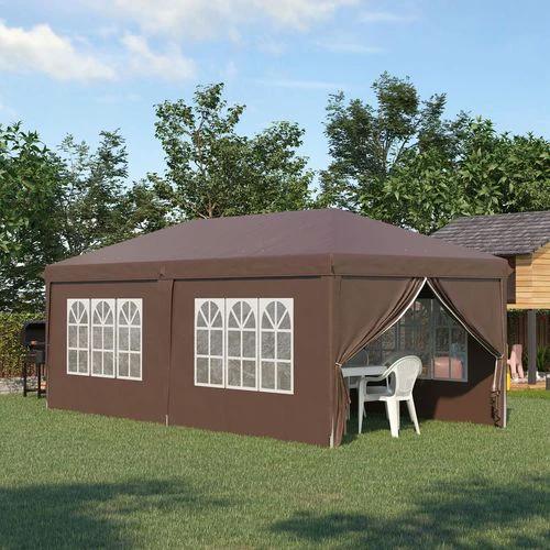 3 x 6m Pop Up Gazebo Height Adjustable Party Tent w/ Storage Bag Black by Outsunny