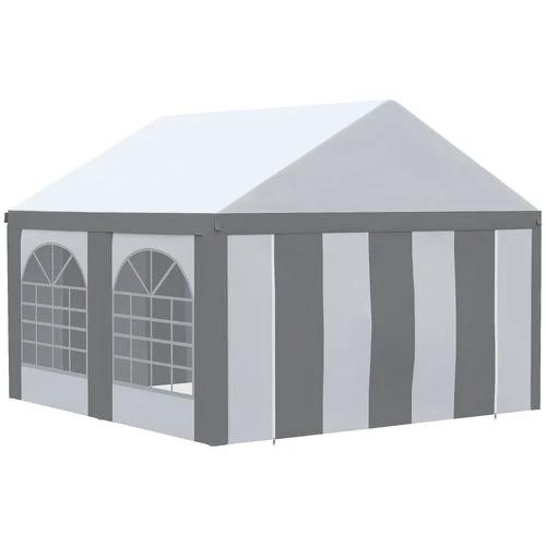 Outsunny 4 x 4m Party Tent, Marquee Gazebo with Sides, Four Windows and Double Doors - Gazebos