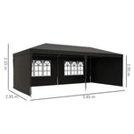 Outsunny 6m x 3m Garden Gazebo Marquee Canopy Party Tent Canopy Patio Dark Grey - Gazebos