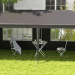 Outsunny 6m x 3m Garden Gazebo Marquee Canopy Party Tent Canopy Patio Dark Grey - Gazebos