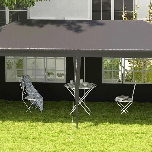 Outsunny 6m x 3m Garden Gazebo Marquee Canopy Party Tent Canopy Patio Dark Grey - Gazebos
