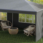 Outsunny 6m x 3m Garden Gazebo Marquee Canopy Party Tent Canopy Patio Dark Grey - Gazebos