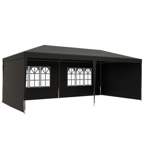 Outsunny 6m x 3m Garden Gazebo Marquee Canopy Party Tent Canopy Patio Dark Grey - Gazebos