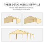 Outsunny 6m x 3m Garden Gazebo Marquee Canopy Party Tent Canopy Patio Dark Grey - Gazebos