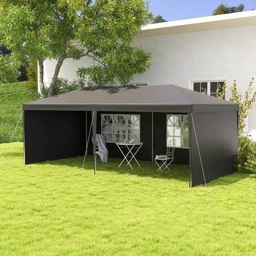 Outsunny 6m x 3m Garden Gazebo Marquee Canopy Party Tent Canopy Patio Dark Grey - Gazebos