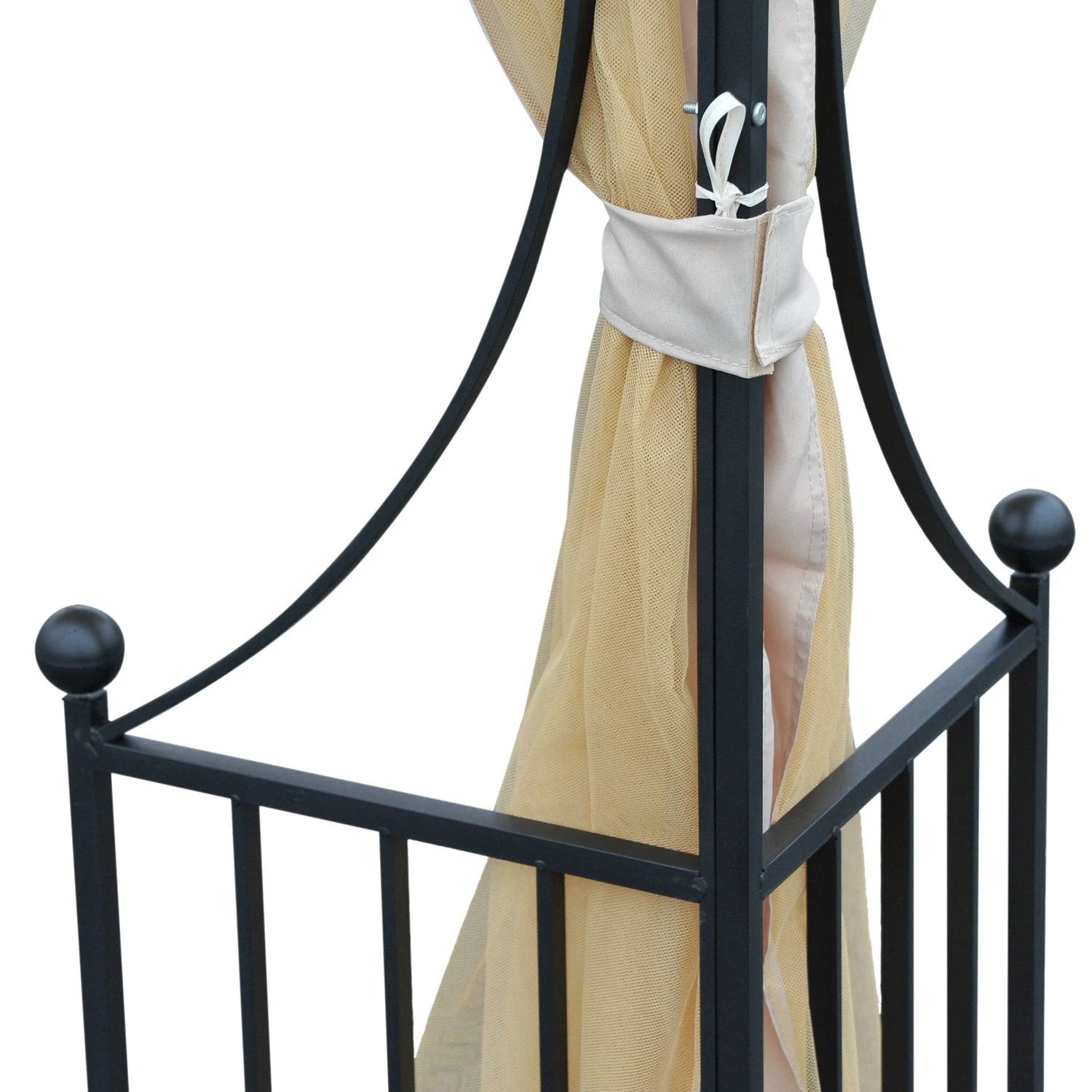 Metal Gazebo With Sides Beige 3m x 3m Waterproof Gazebo by Outsunny