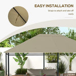Outsunny 3 x 4m Gazebo Canopy Replacement Gazebo Roof Cover, Khaki by Outsunny