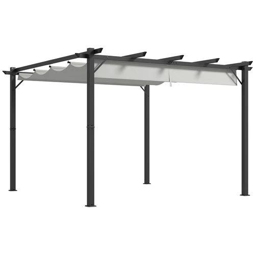 Outsunny 3x3(m) Pergola Gazebo Sun Shade Shelter Aluminium Garden Canopy, Grey by Outsunny