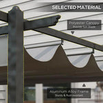 Outsunny 4 x 3(m) Aluminium Pergola Gazebo Garden Shelter w/ Retractable Roof by Outsunny