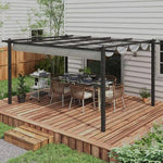 Outsunny Outsunny 4 x 3(m) Aluminium Pergola Gazebo Garden Shelter w/ Retractable Roof - Gazebos