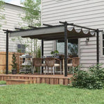 Outsunny 4 x 3(m) Aluminium Pergola Gazebo Garden Shelter w/ Retractable Roof by Outsunny