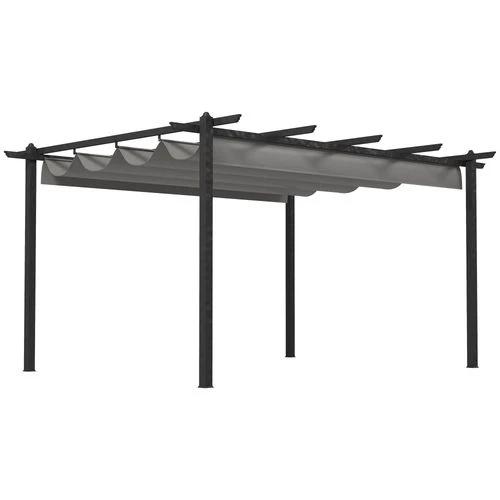 Outsunny 4 x 3(m) Aluminium Pergola Gazebo Garden Shelter w/ Retractable Roof by Outsunny