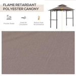 Outsunny Outsunny 8ft Double-Tier Gazebo Grill Canopy Tent Shelter-Coffee - Gazebos