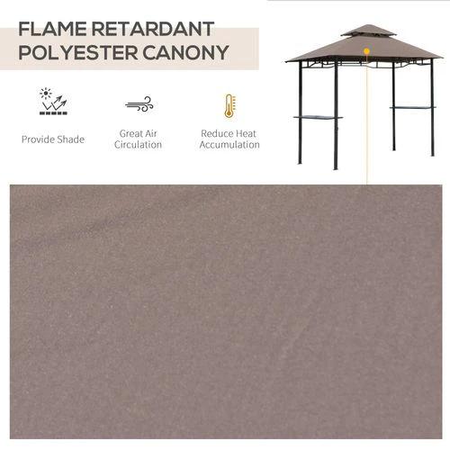 Outsunny Outsunny 8ft Double-Tier Gazebo Grill Canopy Tent Shelter-Coffee - Gazebos
