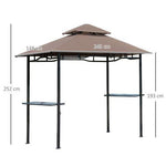 Outsunny Outsunny 8ft Double-Tier Gazebo Grill Canopy Tent Shelter-Coffee - Gazebos