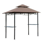 Outsunny 8ft Double-Tier Gazebo Grill Canopy Tent Shelter-Coffee by Outsunny