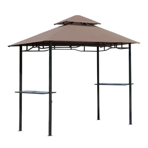 Outsunny 8ft Double-Tier Gazebo Grill Canopy Tent Shelter-Coffee by Outsunny