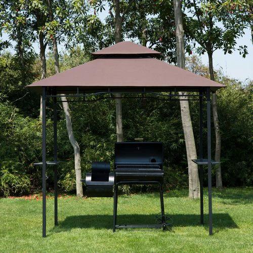 Outsunny Outsunny 8ft Double-Tier Gazebo Grill Canopy Tent Shelter-Coffee - Gazebos