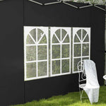 Outsunny Outsunny Gazebo Side Panels for 3x3(m) or 3x4m Pop Up Gazebo, 2 Pack, Black - Gazebos