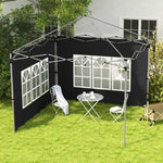 Outsunny Outsunny Gazebo Side Panels for 3x3(m) or 3x4m Pop Up Gazebo, 2 Pack, Black - Gazebos