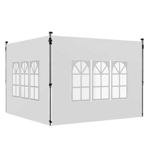 Outsunny Outsunny Gazebo Side Panels for 3x3(m) or 3x4m Pop Up Gazebo, 2 Pack, White - Gazebos