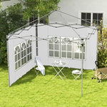 Outsunny Outsunny Gazebo Side Panels for 3x3(m) or 3x4m Pop Up Gazebo, 2 Pack, White - Gazebos