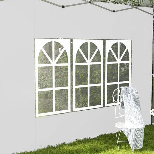 Outsunny Gazebo Side Panels for 3x3(m) or 3x4m Pop Up Gazebo, 2 Pack, White by Outsunny