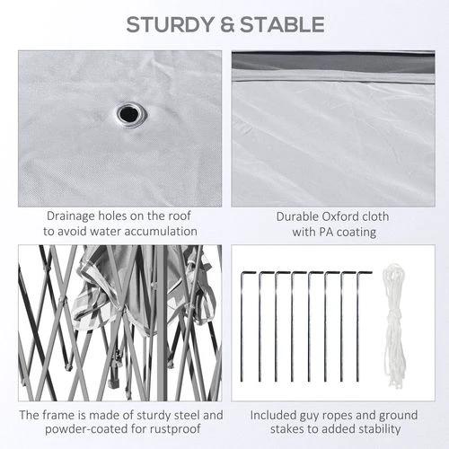 Outsunny Pop Up Gazebo Height Adjustable Canopy Tent w/ Carrying Bag, Grey - Gazebos