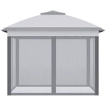Outsunny Pop Up Gazebo Height Adjustable Canopy Tent w/ Carrying Bag, Grey - Gazebos