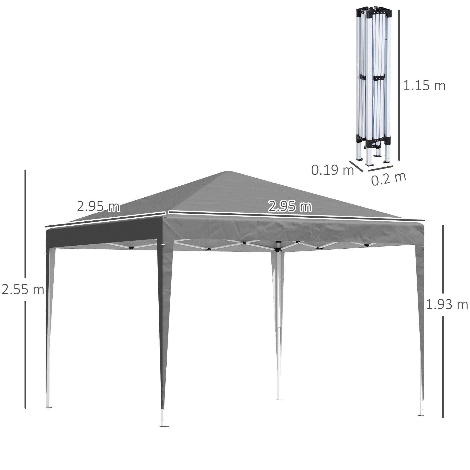 Outsunny 3 x 3 m Garden Pop Up Gazebo Marquee Party Tent Wedding Canopy by Outsunny