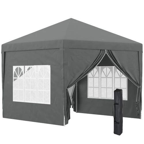 Outsunny Outsunny 3mx3m Pop Up Gazebo Party Tent Canopy Marquee with Storage Bag Grey - Gazebos