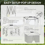 Outsunny Garden Folding Tent Heavy Duty Pop Up Gazebo for Party Light Grey by Outsunny