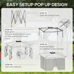Outsunny Garden Folding Tent Heavy Duty Pop Up Gazebo for Party Light Grey by Outsunny
