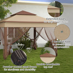 Outsunny Outsunny Garden Folding Tent Heavy Duty Pop Up Gazebo for Party Light Grey - Gazebos