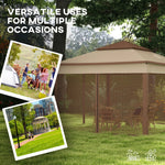 Outsunny Garden Folding Tent Heavy Duty Pop Up Gazebo for Party Light Grey by Outsunny