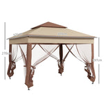 Outsunny Garden Folding Tent Heavy Duty Pop Up Gazebo for Party Light Grey by Outsunny