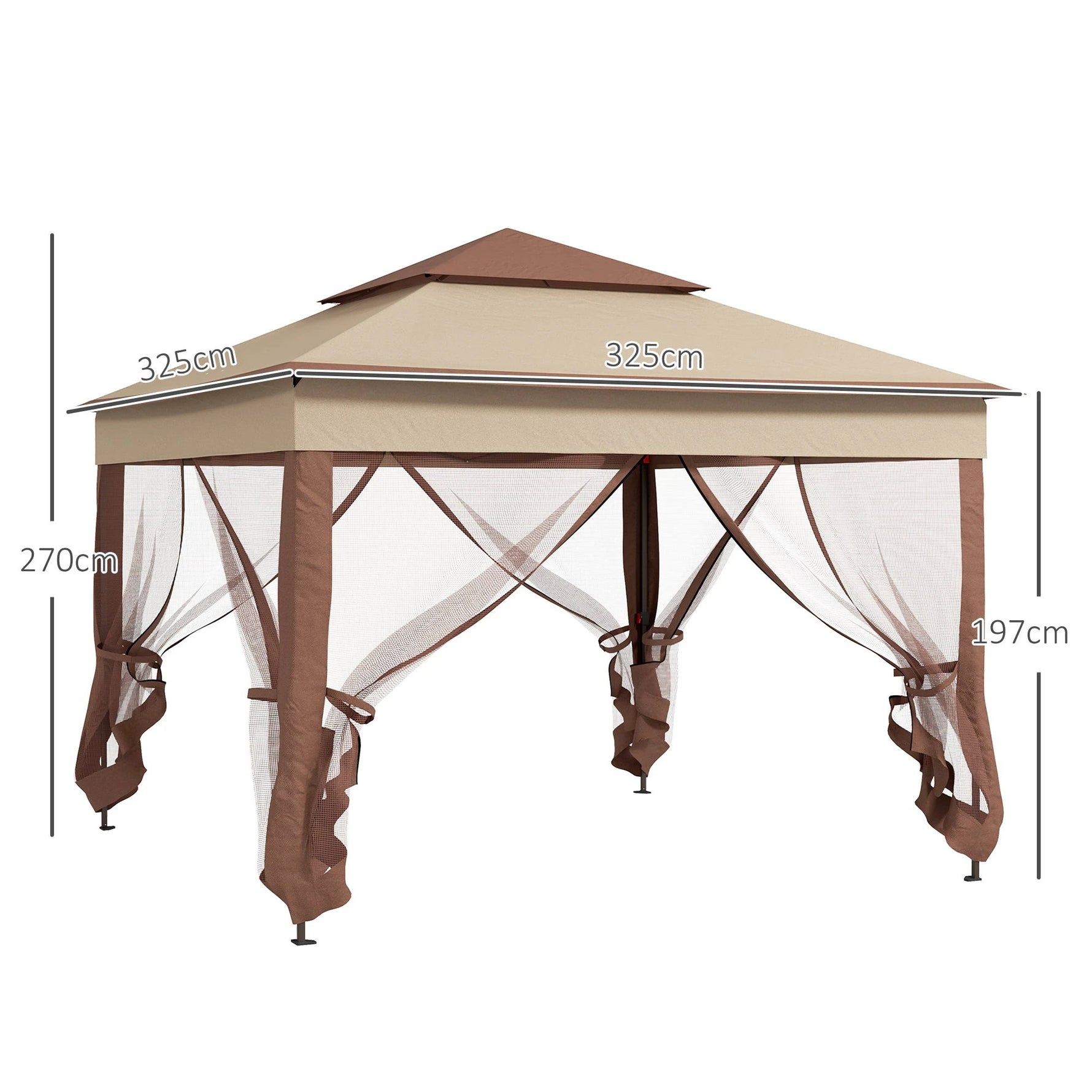 Outsunny Garden Folding Tent Heavy Duty Pop Up Gazebo for Party Light Grey by Outsunny