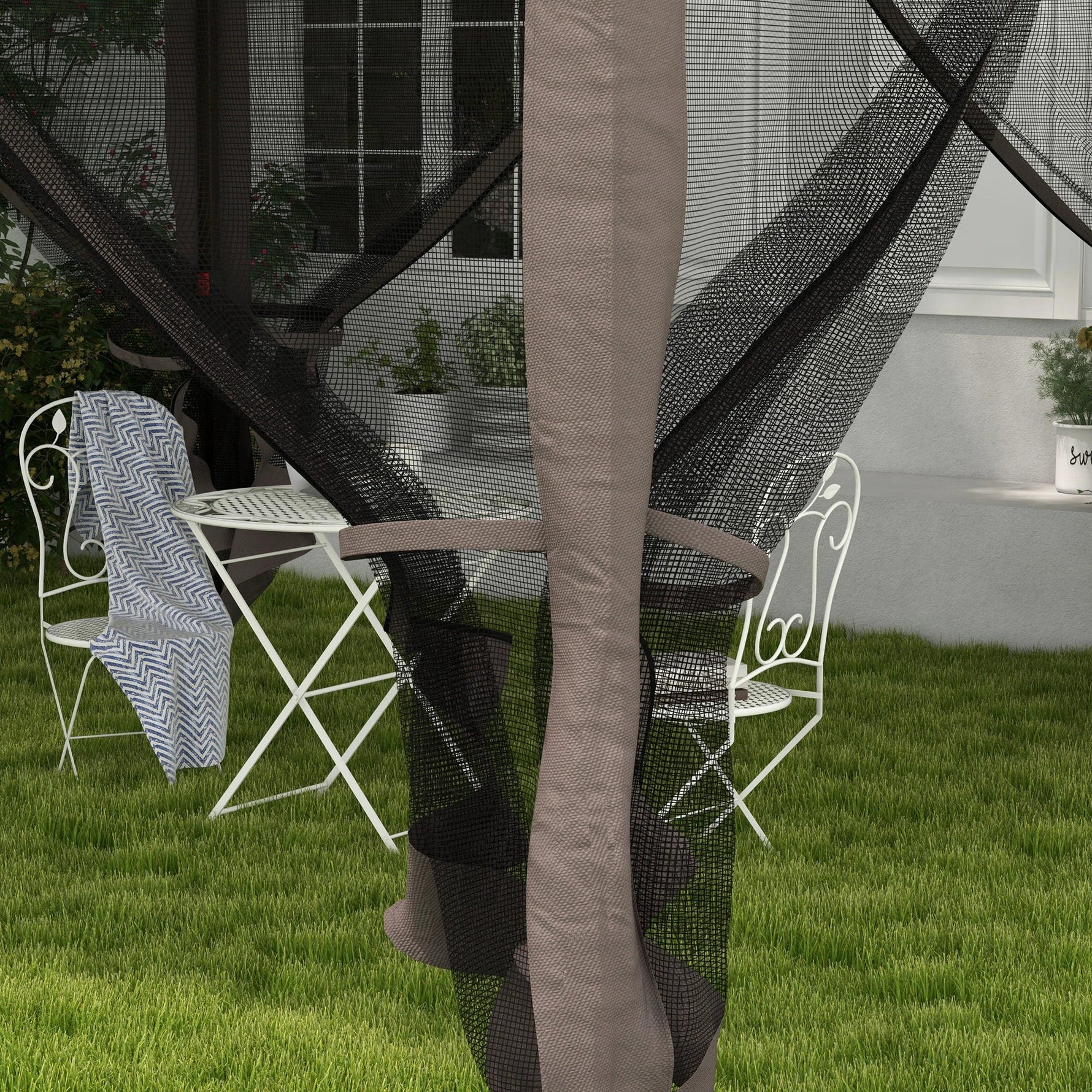 Outsunny Garden Folding Tent Heavy Duty Pop Up Gazebo for Party Light Grey by Outsunny