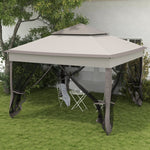 Outsunny Garden Folding Tent Heavy Duty Pop Up Gazebo for Party Light Grey by Outsunny