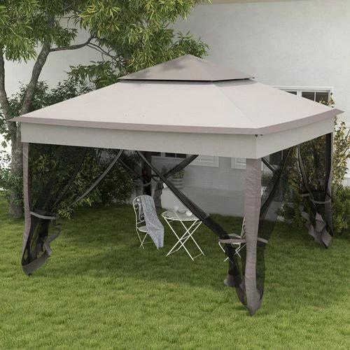 Outsunny Outsunny Garden Folding Tent Heavy Duty Pop Up Gazebo for Party Light Grey - Gazebos