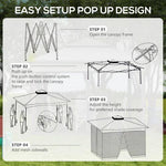 Outsunny Outsunny Garden Folding Tent Heavy Duty Pop Up Gazebo for Party Light Grey - Gazebos