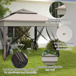 Outsunny Outsunny Garden Folding Tent Heavy Duty Pop Up Gazebo for Party Light Grey - Gazebos