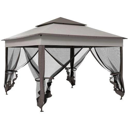 Outsunny Garden Folding Tent Heavy Duty Pop Up Gazebo for Party Light Grey by Outsunny