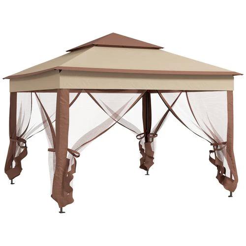 Outsunny Garden Folding Tent Heavy Duty Pop Up Gazebo for Party Light Grey by Outsunny
