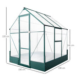 Garden Walk-in Aluminium Greenhouse Polycarbonate with Plant Bed by Outsunny